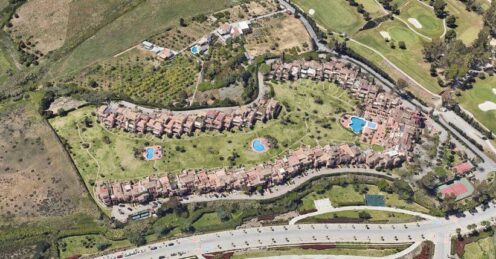 Vista Google 3D low Vista aérea de la urbanización Cartuja del Golf